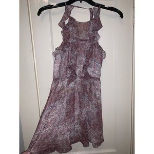 BCBG Generation Purple Ruffle Sleeve Dress